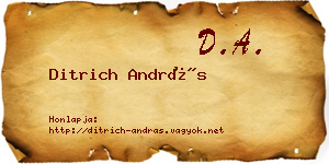 Ditrich András névjegykártya